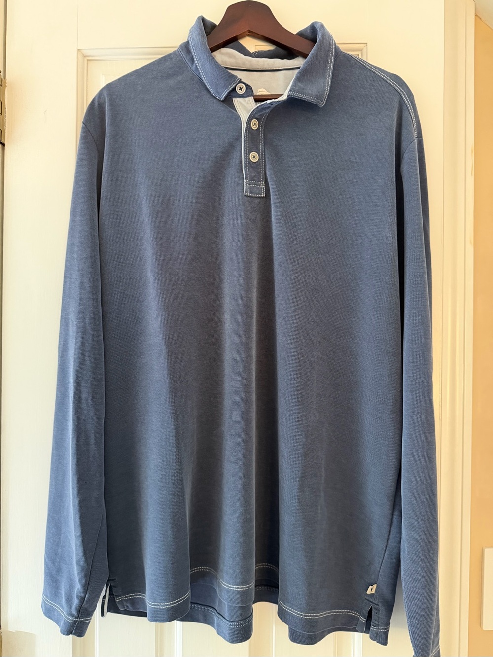Tommy Bahama XL Long-Sleeve Polo - Dusty Blue